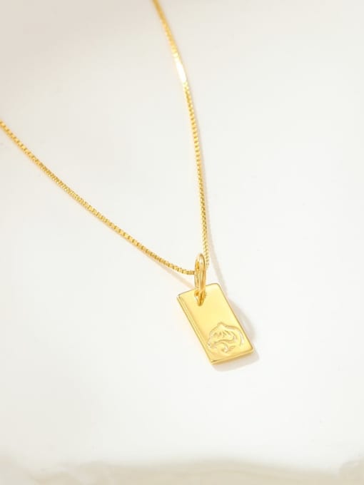 NS1081 Gold [Tiger] 925 Sterling Silver Zodiac Minimalist Necklace